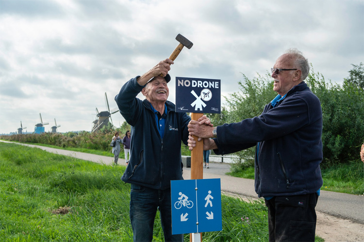 Campagne gestart tegen drone-overlast in Kinderdijk